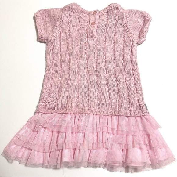 6/ $20 ⭐️ GEORGE Pink Sweater Knit Tiered Dress US 18-24M - Picture 2 of 5